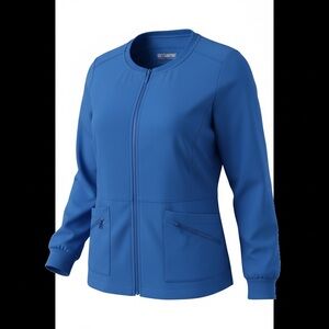 Grey's Anatomy Royal Blue Zip-Front Bomber Jacket